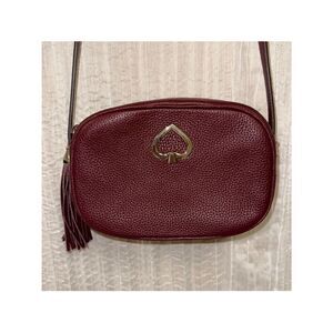 kate spade Kourtney Cherrywood Burgundy Genuine Leather Crossbody Camera Bag